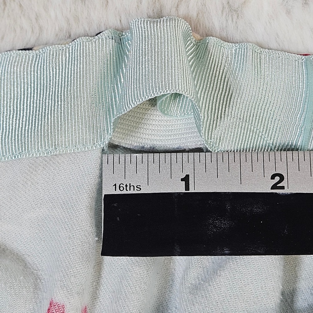 Lands End Mint Green Winter Dog Print Flannel Pajama Pants XL/T 18 Holiday Cozy